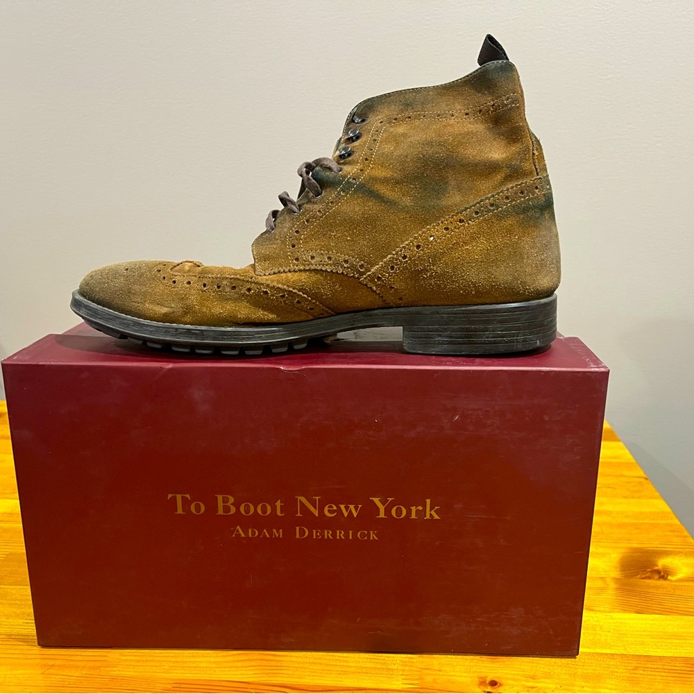 To boot New York, brogue suede leather lace up boot size 9